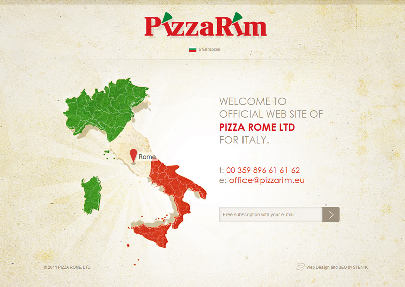 Web site of Pizza Rome, Pizza Rome - Web Sites, Stenik