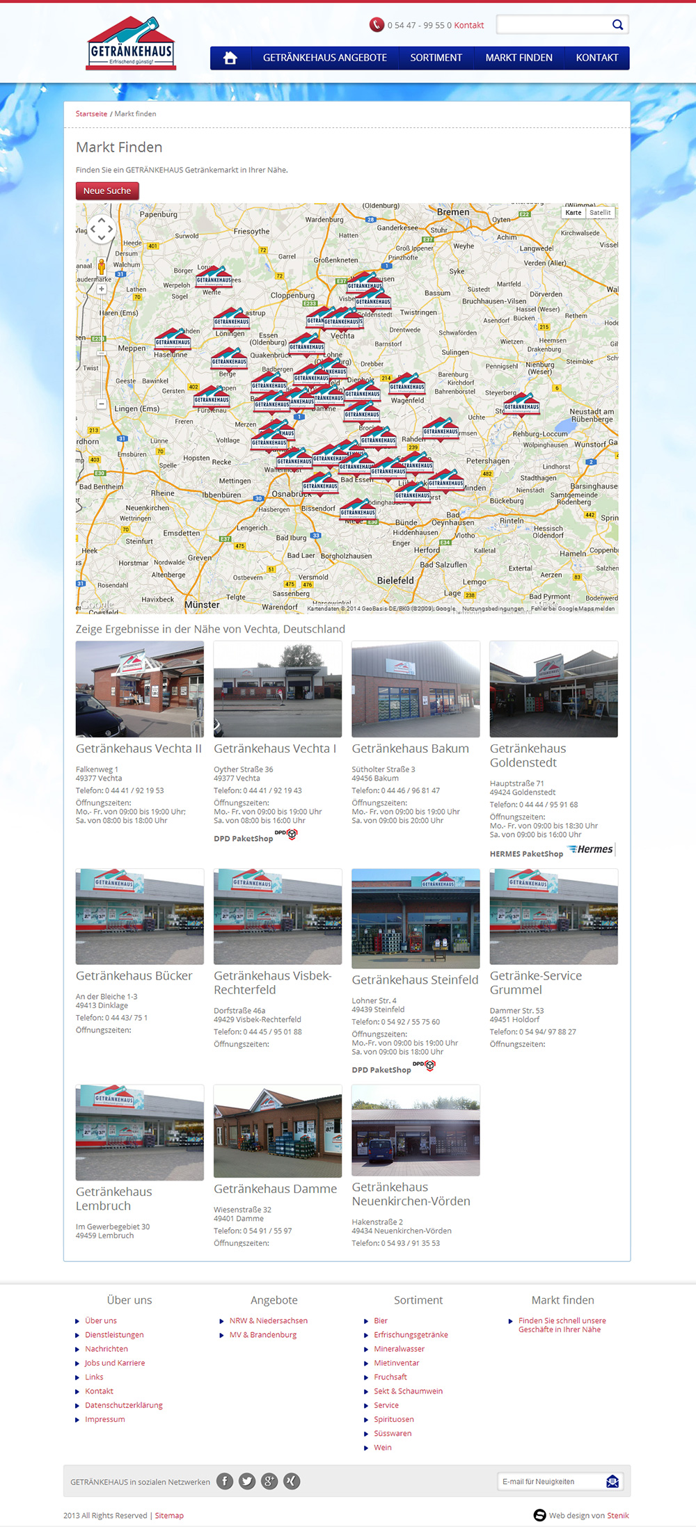 Корпоративен уеб сайт Getränkehaus.de, Getränkehaus - Уеб сайтове, Stenik, Typo3
