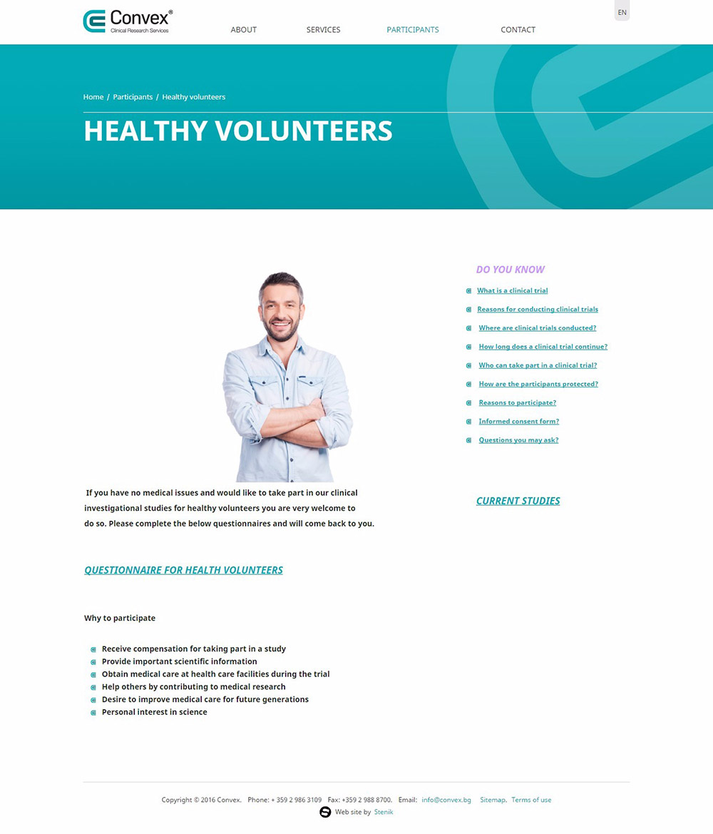 Web site for Convex, Convex - Web Sites, Stenik, StenikCMS